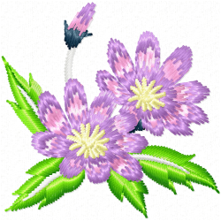 Flowers And Tree Embroidery Design 10